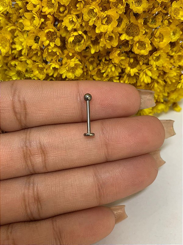 Labret titânio 1.2mm x 12mm x 3mm