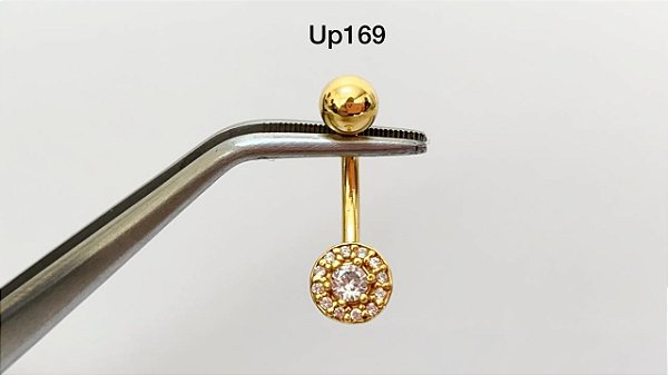 Umbigo prata dourado