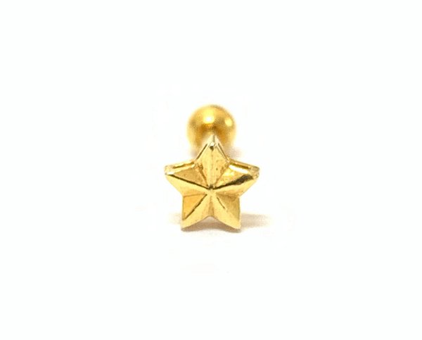 Estrela em prata dourado 8mm