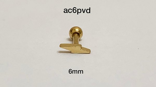 Raio 100% aço pvd gold 6mm