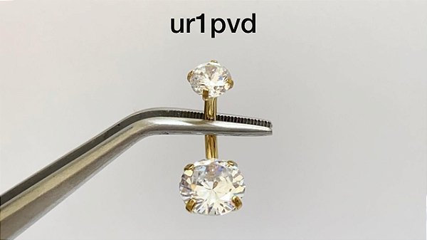 Umbigo aço pvd rosca interna