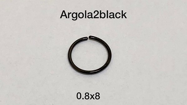 Argola nariz black 0.8 x 8mm