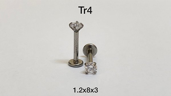 Labret rosca int 8mm pedra 3mm