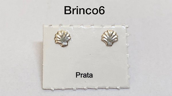 Brinco concha em prata 925 tarracha banhada a prata