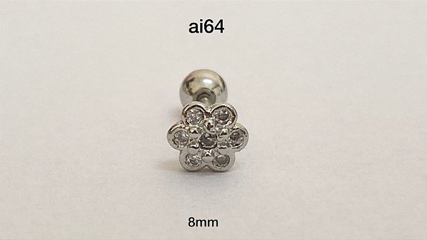 Tragus folheado 8mm