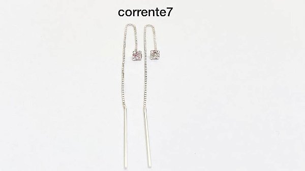 par de corrente passante prata (quadrado 5mm)