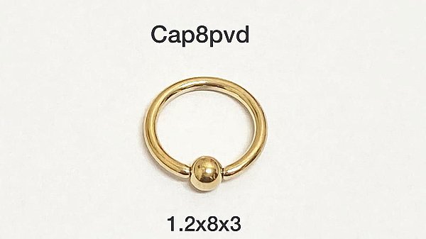 captive pvd gold 8mm