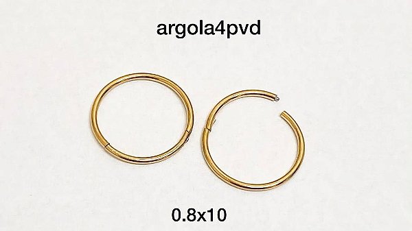 argola articulada pvd 0.8x10mm