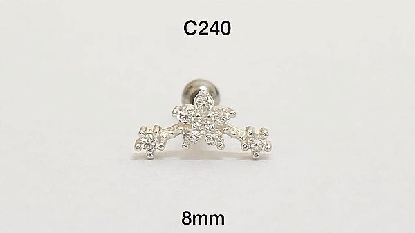 Cluster flor em prata 925