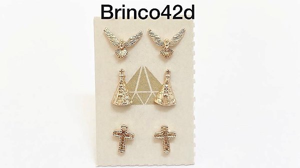 Brincos foheados a ouro (trio