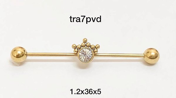 Transversal aço pvd com pedra 36mm