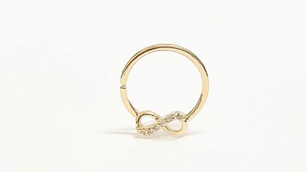 Argola folheada infinito 8mm