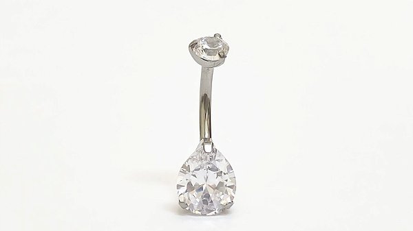 Umbigo titânio pedra cristal