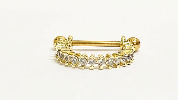 conch folheado com banho de ouro 12mm