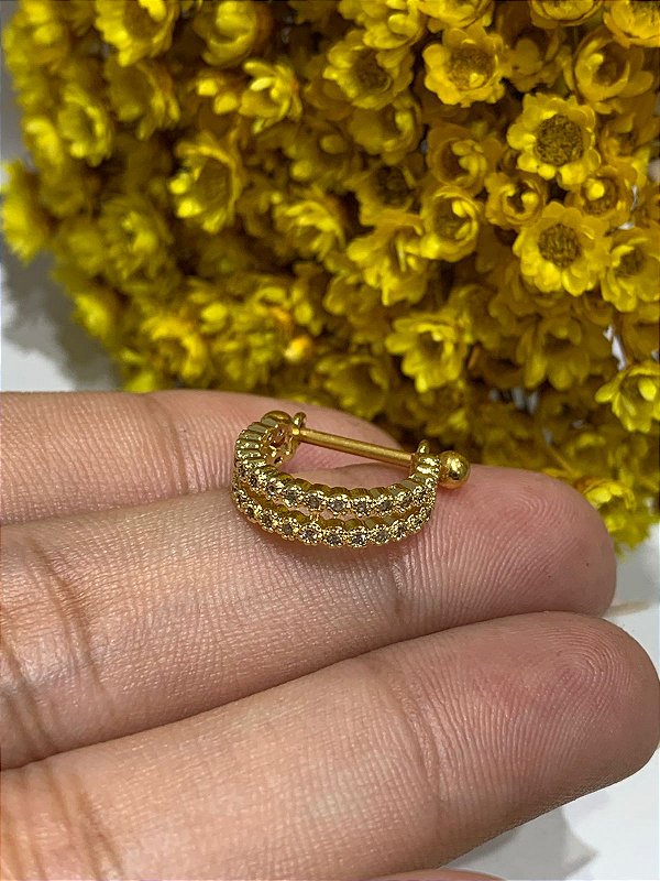 Conch folheado com banho de ouro 12mm