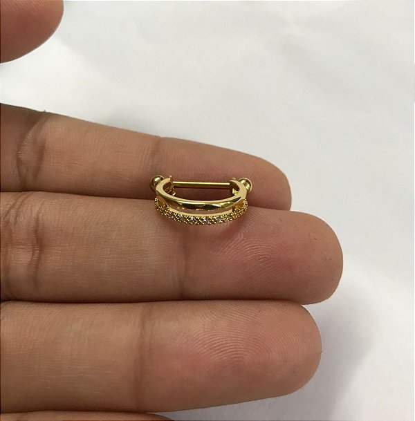 Conch folheado dourado 2 filieras 12mm