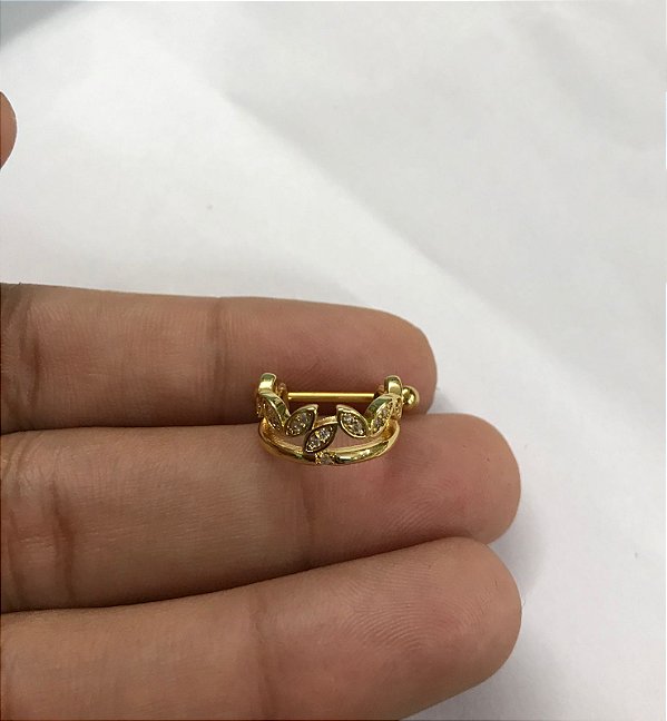 Conch folheado dourado 12mm