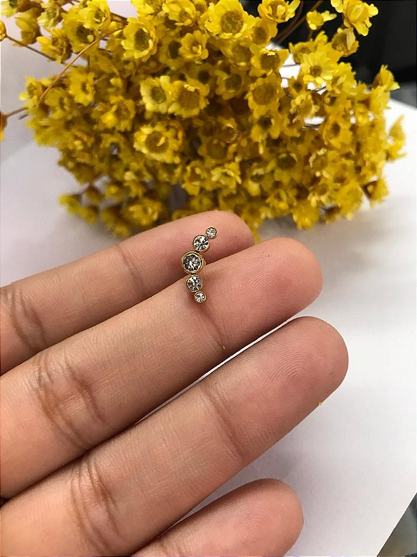 Labret titanio cluster gold 8mm