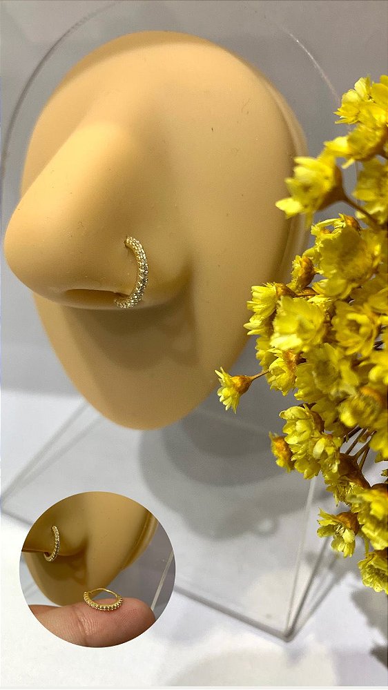 argola prata925 com banho ouro18k