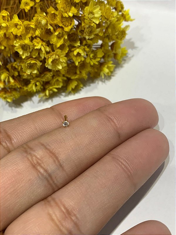 reto para nariz aço pvd pedra 2mm