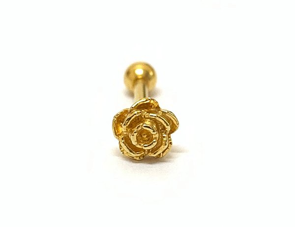 Flor em prata dourado 8mm