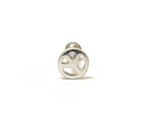 Piercing símbolo hippie em prata 8mm