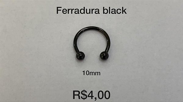 Ferradura em aço black 10mm