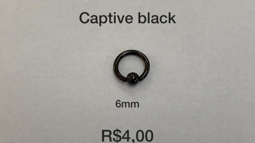 Captive em aço black 6mm
