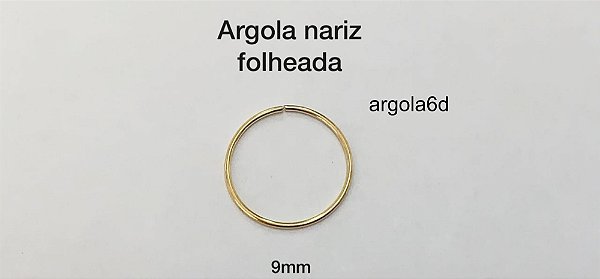 argola nariz folheada 9mm