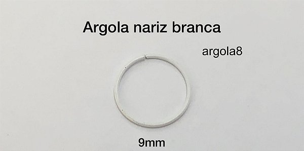 argola nariz branca 9mm