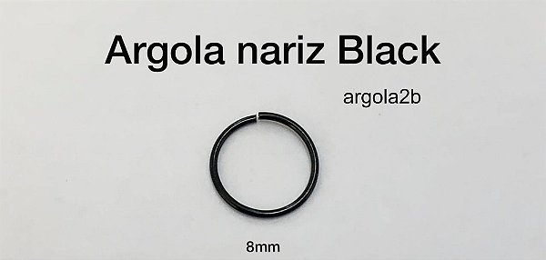 argola nariz black 8mm