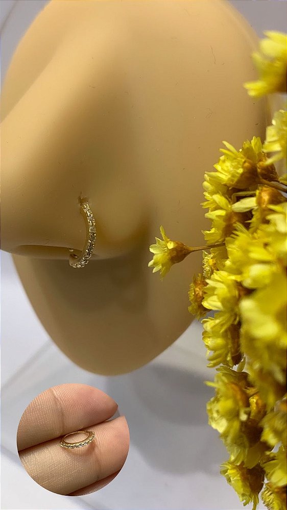 Argola em prata 925 com banho de ouro18k  7mm