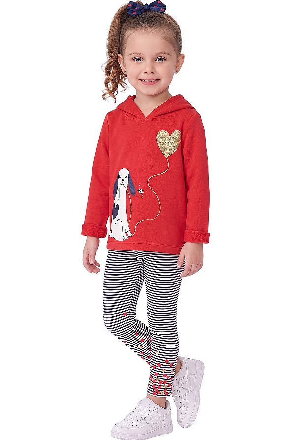 Conjunto Infantil Carter’s em Moletinho com Legging em Malha