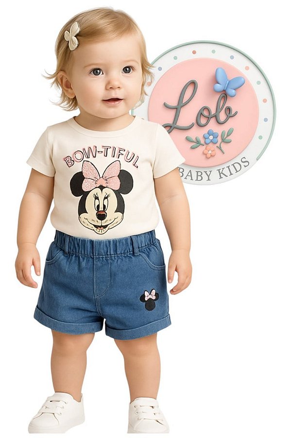 Conjunto jardineira e camiseta Baby Disney