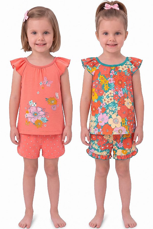 Kit Pijama Infantil Carter’s 4 Peças Floral