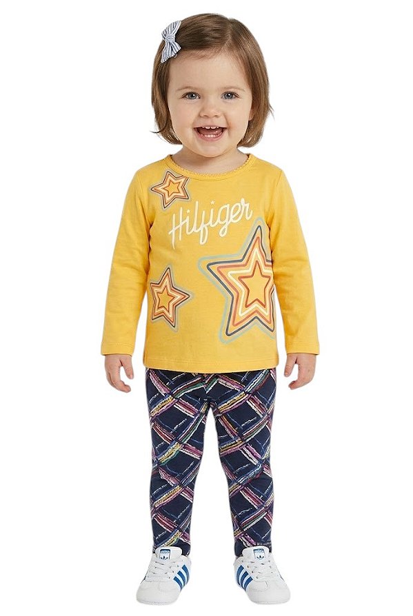 Conjunto Bebê Tommy Hilfiger Camiseta de Manga Longa e Legging