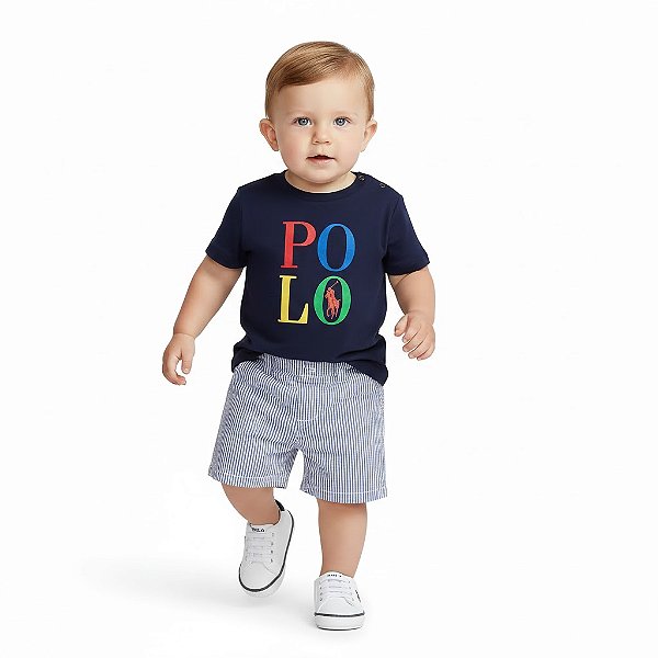 Conjunto Bebê Polo Ralph Lauren Camiseta e Bermuda