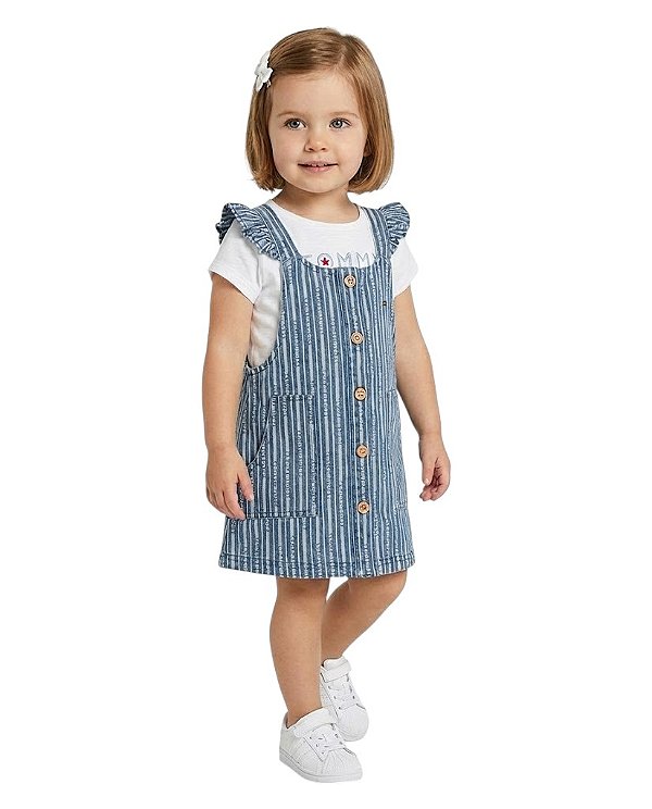 Salopete Jeans e Camiseta Tommy