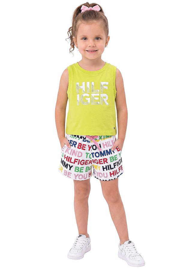 Conjunto Infantil Tommy Hilfiger – Regata croped Amarelo Lima