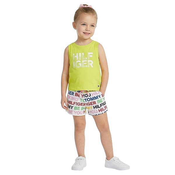 Conjunto Infantil Tommy Hilfiger – Regata croped Amarelo Lima