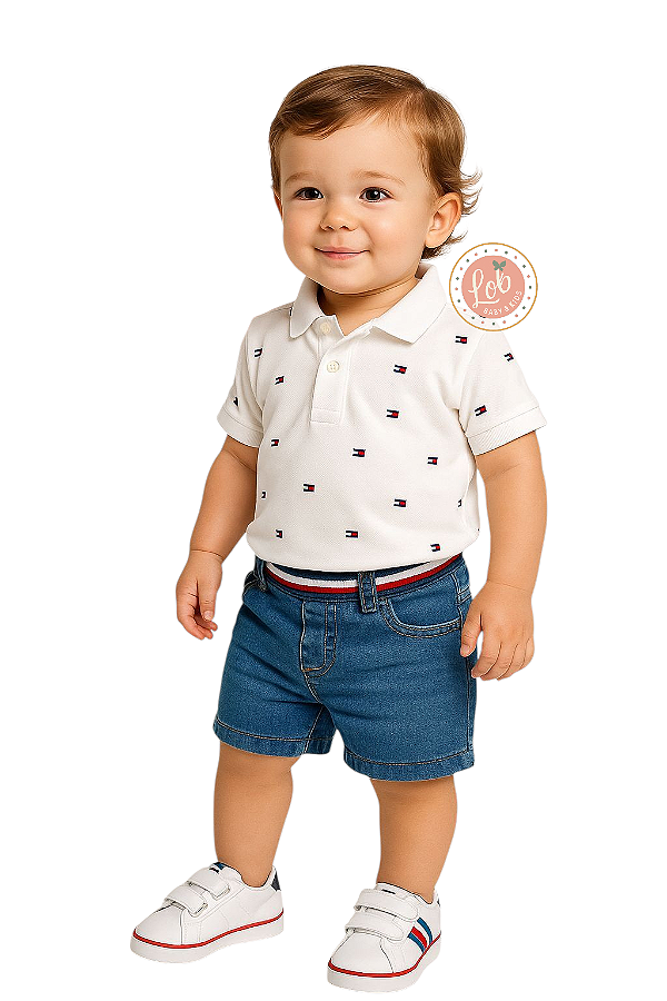 Camisa Gola Polo Bebe Tommy Hilfiger