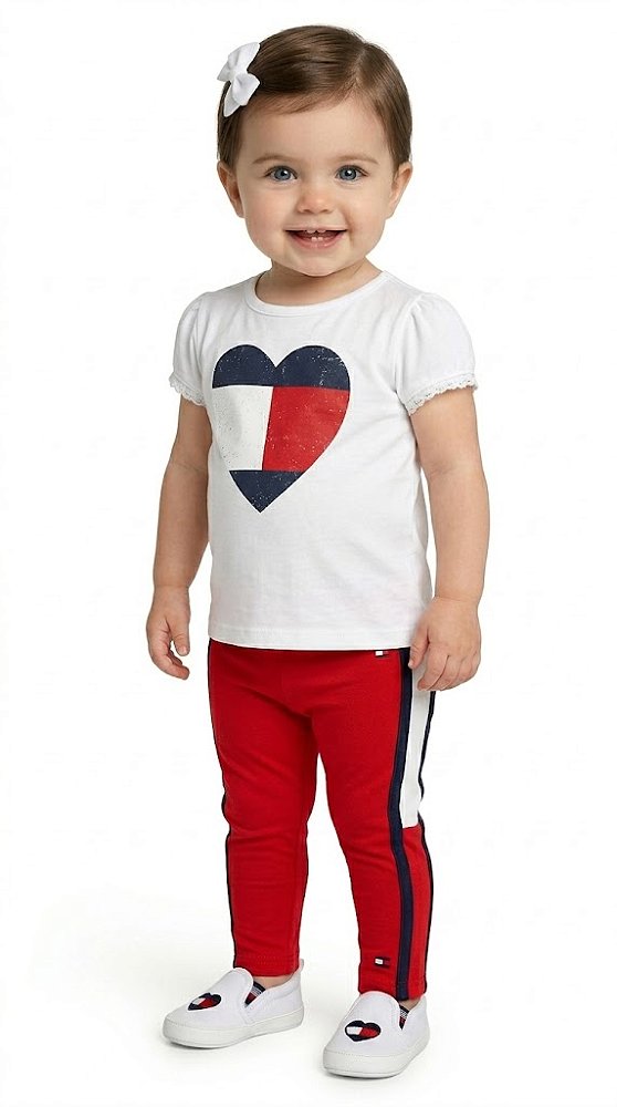 Legging Bebê Tommy Hilfiger Vermelha