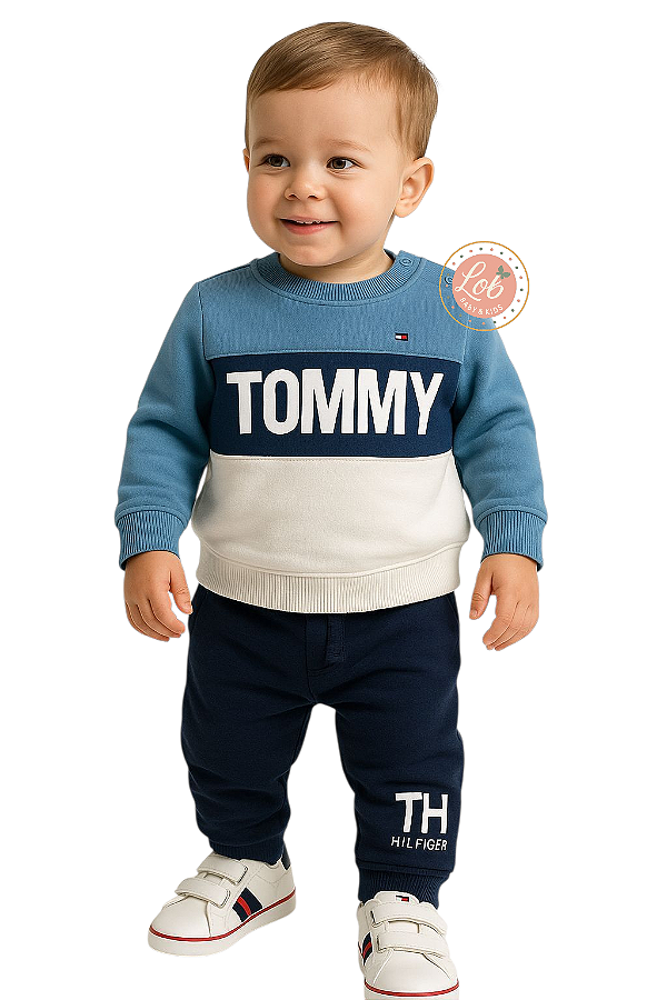 Conjunto em Moletom Baby Tommy Hifiger