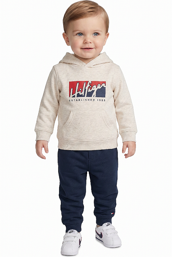 Conjunto Bebê Tommy Hilfiger Moletom com Fleece