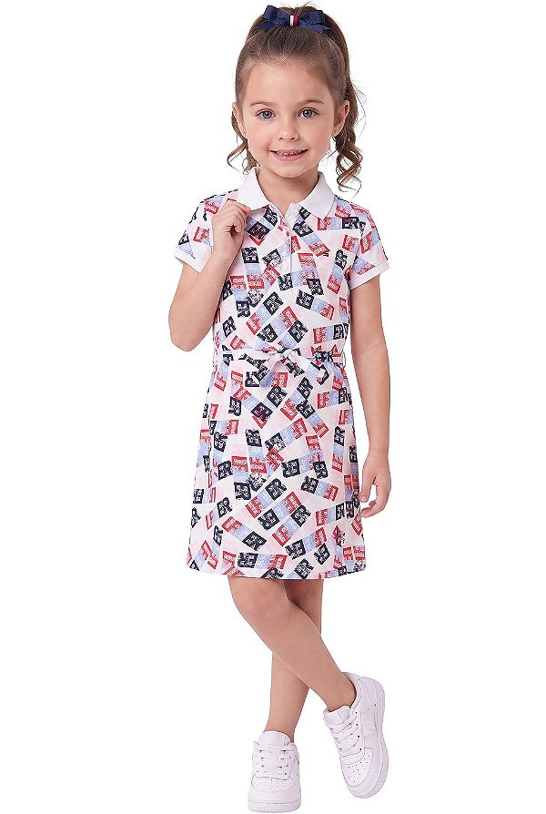 Vestido Kids Gola Polo Tommy Hilfiger