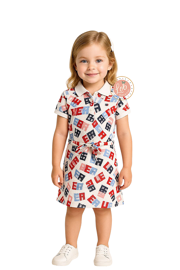 Vestido Kids Gola Polo Tommy Hilfiger