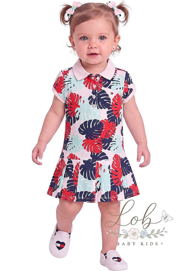 Vestido Baby Gola Polo Tommy Hilfiger