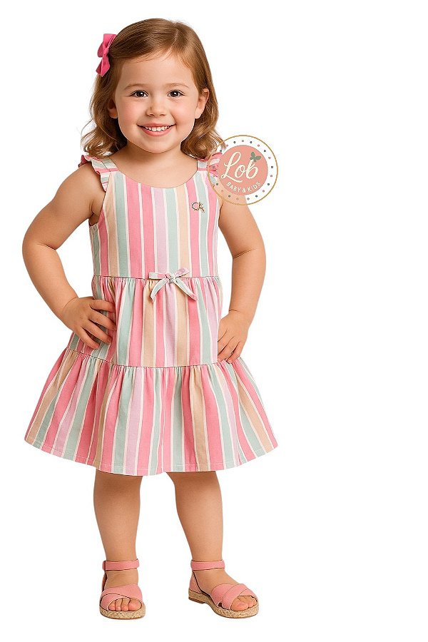Vestido Kids  Listras Calvin Klein