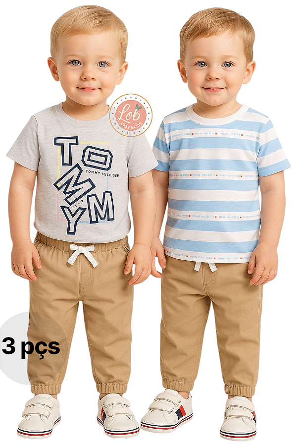 Conjunto Baby 3 peças Tommy Hilfiger