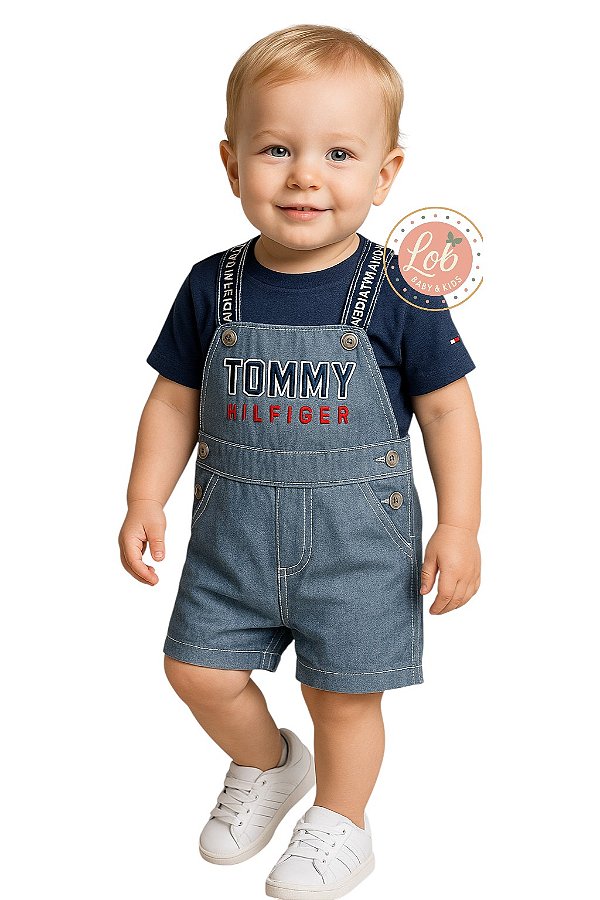 Jardineira e Camiseta Baby Tommy Hilfiger